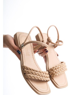 ARTI ARTI AYAKKABI MİA026-1514 Günlük Kadın Nud Bejitatil Sandaleti