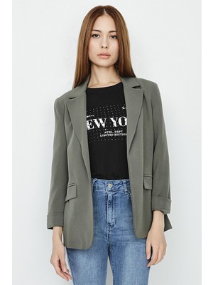 Select Moda Kadın Astarlı Dokuma Blazer Ceket