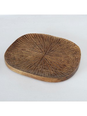 2 'Li Koyu Kahverengi Oval Tabak Seti 26 X 20 Cm - 32 X 27 Cm