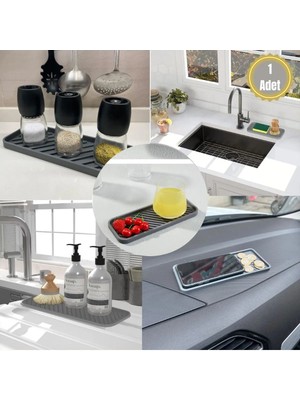 Silikon Yağdanlık Yağdanlık Altlığı Yağlık Standı Altlık Mutfak Lavabo Düzenleyici Çok Amaçlı Organizer Sunumluk Sabunluk
