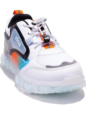 Vicco Corn 346F24Y131BB Beyaz Siyah Ortopedik Erkek Çocuk Spor Ayakkabı