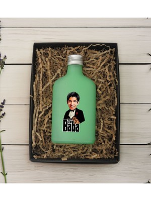 Bk Gift Kişiye Özel The Baba Karikatürlü Yeşil Tasarım Cam Şişede 200 ml Kolonya-1, Babaya Hediye, Babalar Günü Hediyeleri, Hediyelik Baskılı Kolonya