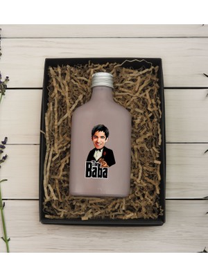 Bk Gift Kişiye Özel The Baba Karikatürlü Mat Gri Tasarım Cam Şişede 200 ml Kolonya-1, Babaya Hediye, Babalar Günü Hediyeleri, Hediyelik Baskılı Kolonya