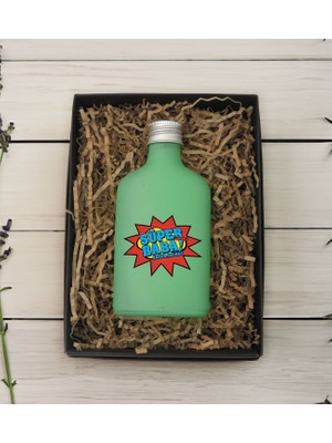 Bk Gift Kişiye Özel Isimli Baba Temalı Yeşil Tasarım Cam Şişede 200 ml Kolonya-5, Babaya Hediye, Babalar Günü Hediyeleri, Hediyelik Baskılı Kolonya