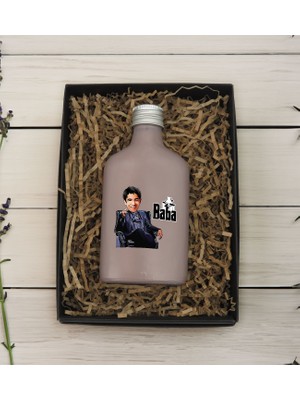 Bk Gift Kişiye Özel The Baba Karikatürlü Mat Gri Tasarım Cam Şişede 200 ml Kolonya-2, Babaya Hediye, Babalar Günü Hediyeleri, Hediyelik Baskılı Kolonya