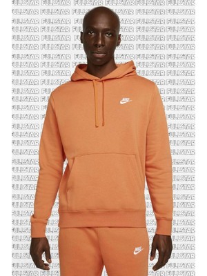 Nike Sportswear Hoodie Fleece  Orange Şardonlu Kapüşonlu Sweatshirt Orange