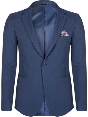 Felix Hardy Italyan Stil Slim Fit Klasik Erkek Blazer Ceket - Lacivert