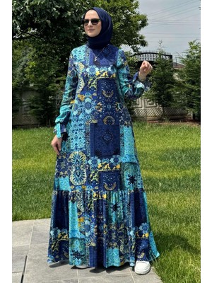Rabia Şamlı Nehir Elbise Saks