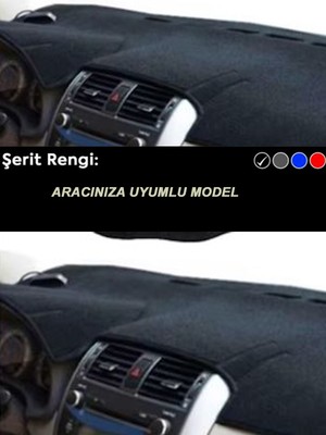 Kumraldede Toyota Avensıs T270 (2009-2015) Modeller Için Uyumlu 3D Ön Göğüs/torpido Koruma - Siyah Şerit