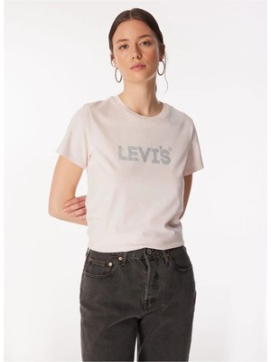 Levi's Kadın Bisiklet Yaka Pul Baskılı T-Shirt - A2086-0279