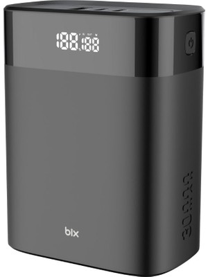 Bix PB140W 30000MAH USB ve 2'type-C Pd 140W Üç Çıkışlı Dijital Ekranlı Powerbank Siyah