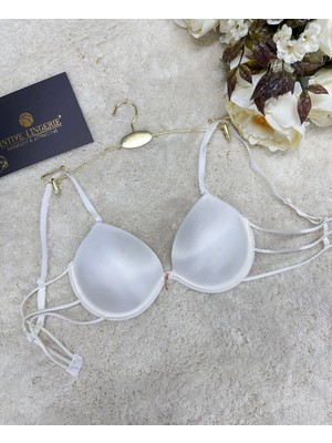 Intive Lingerie Le Jardin Valeria Biyeli Taşlı Mikro Push-Up Arkası Ip Detaylı Sütyen - 7007
