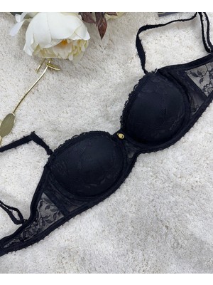 Intive Lingerie Le Jardin Charlotte Güpür Dantelli Balenli Desteksiz Silikonlu Sütyen -7001