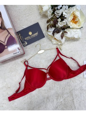 Intive Lingerie Le Jardin Monica Göğsü Şeritli Mikro Push-Up Arkası Ip Detaylı Sütyen - 7008