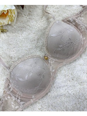 Intive Lingerie Le Jardin Charlotte Güpür Dantelli Balenli Desteksiz Silikonlu Sütyen -7001
