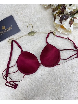 Intive Lingerie Le Jardin Valeria Biyeli Taşlı Mikro Push-Up Arkası Ip Detaylı Sütyen - 7007