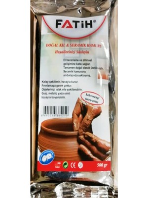 Fatih Seramik Hamuru Doğal Kil 500 Gram Kahverengi 36425