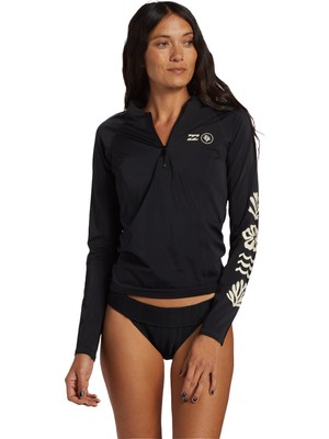 Billabong Coral Gardeners 12 Zip Ls Rg Kadın Siyah Lycra