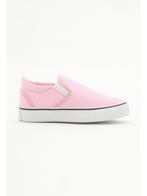 Çocuk Unisex Pembe Kauçuk Taban Keten Lastikli Spor Ayakkabı