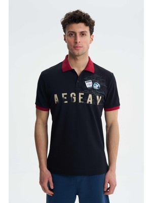 Ar-ma Erkek Polo Yaka Tişört Yazi Baskili Regular Fit Tek Toplama Licrali Pike Y27374308601