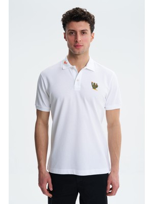 Ar-ma Erkek Polo Yaka Tişört Resim Baskili Regular Fit Çift Toplama Penye Pike Y27374353401