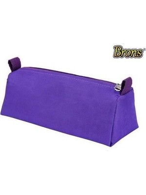 Brons Tek Gözlü Kalemlik 300 ml Kapasite Mor Desenli Okul ve Ofis İçin Uygun