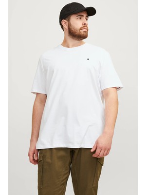 Jack & Jones Jjepaulos Büyük Beden Bisiklet Yaka Pamuklu T Shirt Erkek T Shirt 12253778