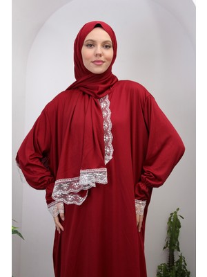 Defka Tek Parça Başörtülü Kadın Namaz Elbisesi