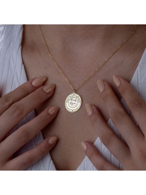 Vianto Jewellery Kişiye Özel Isim Yazılı Daire Kadın Gümüş Kolye - Özel Sunumlu Hediye Seçeneği