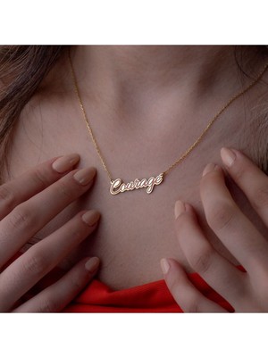 Vianto Jewellery Özelleştirilebilir 925 Ayar Gümüş 'courage' Kolye - Cesur ve Şık Tasarım