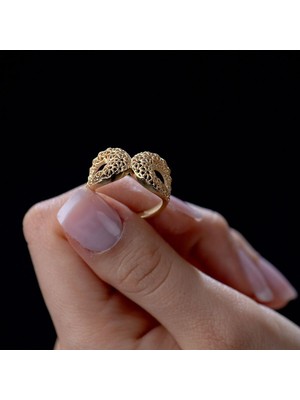 Vianto Jewellery Özel Tasarım Sarmal Desenli 925 Ayar Kadın Gümüş Yüzük - Gümüş Altın ve Rose Gold Renklerde