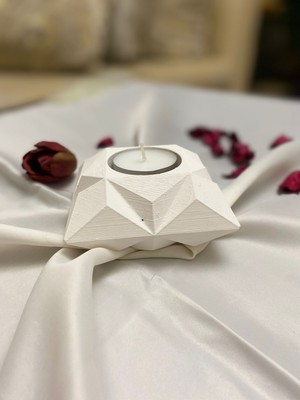 Varkal Geometrik Dekoratif Beton Mumluk Hediyelik Eşya Tealight Mumluk