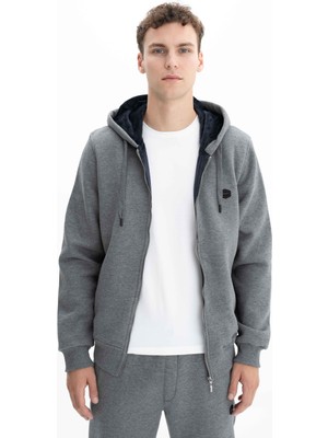 Arma Erkek Büyük Beden Kürklü Kapşonlu Cepli Sweatshirt K26324801001