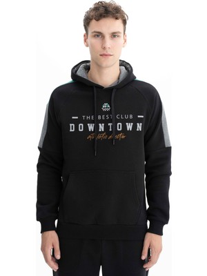 Arma 3 İplik Şardonlu Baskılı Erkek Regular Fit Kanguru Cepli Kapüşonlu Sweatshirt K26254626001