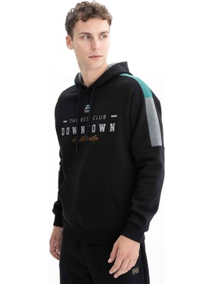 Arma 3 İplik Şardonlu Baskılı Erkek Regular Fit Kanguru Cepli Kapüşonlu Sweatshirt K26254626001