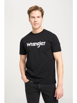 Wrangler Logo Erkek T-Shirt W211922001 Black