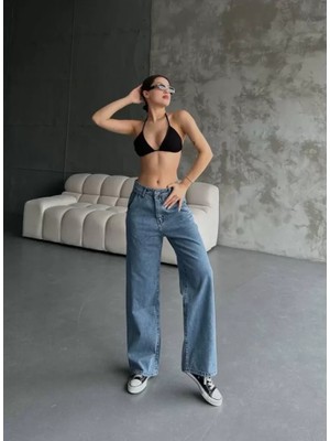 Alinn Butikk Palazzo Jeans Pantalon - Mavi