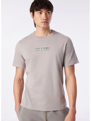 Jack & Jones Bisiklet Yaka Gri Erkek T-Shirt Jcolıncoln Tee Ss Crew Neck Exc