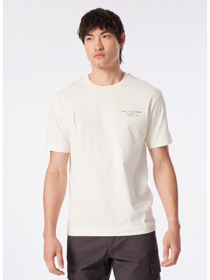 Gmg Fırenze Bisiklet Yaka Ekru Erkek T-Shirt GU24MSS03023