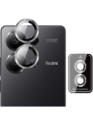 Fibaks Xiaomi Redmi Note 13 Pro 4g Uyumlu Aparatlı Kamera Koruma Renkli Lens Koruyucu Temperli Cam Koruma