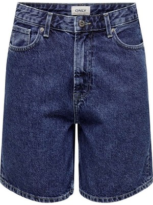 Only Yüksek Bel Midi Denim Şort - Vintage Tarzı - Günlük Kullanım