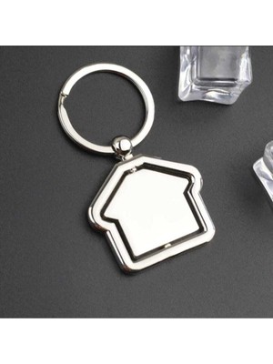 Flyon Ev Şeklinde Metal Anahtarlık Iç Kısmı 360 Derece Dönen Evli Anahtarlık -834 Metal