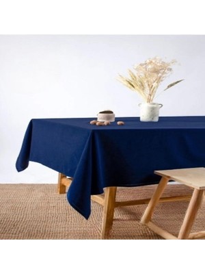 NDC Home Premium Keten Lacivert (Düz) Masa Örtüsü
