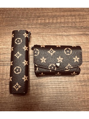 Zigver Iqos Iluma One Tam Set Çantalı Kılıf Lv Desenli