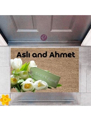 Narnuga Kapı Önü Paspası Dekoratif Dijital Baskı Sweet Home P-2440