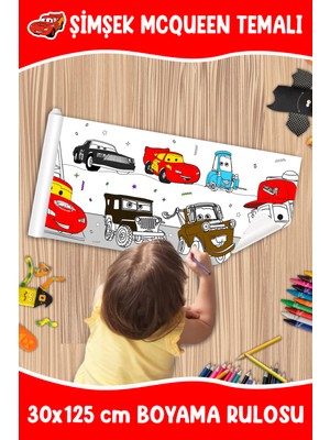 Melolisa Şimşek Mcqueen Temalı Boyama Rulosu 30X125 cm