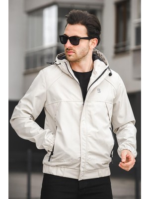 Oksit Bailey Suya Dayanaklı Slim Fit Erkek Kapüşonlu Mevsimlik Mont Yağmurluk