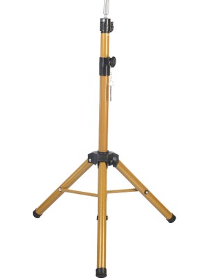 Trend Peruk Kuaför Eğitim Mankeni Için Metal Tripod - Simli Gold + Taşıma Çantası