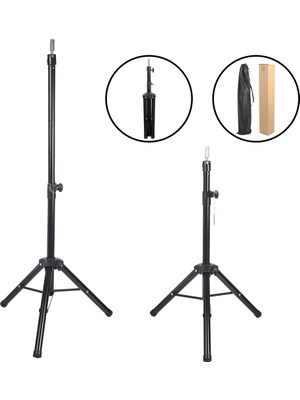 Trend Peruk Kuaför Eğitim Mankeni Için Metal Tripod - Siyah + Taşıma Çantası