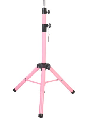 Trend Peruk Kuaför Eğitim Mankeni Için Metal Tripod - Pembe + Taşıma Çantası